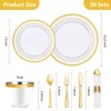 Goodluck 350 Piece Gold Plastic Dinnerware Set for 50 Guests,