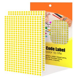 WANSTE 0.25 Inch Yellow Color Coding Stickers,4200 PCS Small Round Circle Labels,Flat Pack Adhesive Dot Stickers for Office,Classroom,Organization