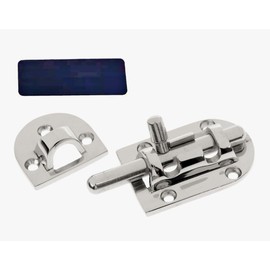 1/2Pack Stainless Steel 316 Door Window Lock Latch ，Marine Barrel Bolt Clasp Sliding Hasp Locks Push Pull Toggle Buckle W/Rubber gaskets (1Pack, Length: 60mm 2.36inch)