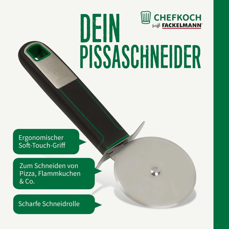 CHEFKOCH Premium Pizza Cutter - Perfect for Pizza, Tarte Flambée