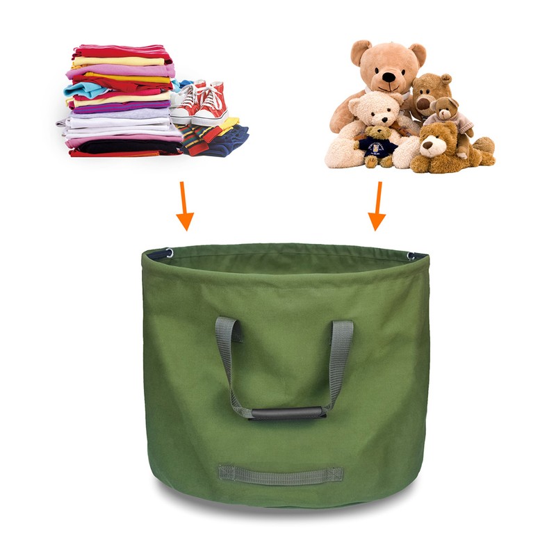 Collapsible Garden Bag Canvas Reusable Gardening Bag Water Resistant Garden