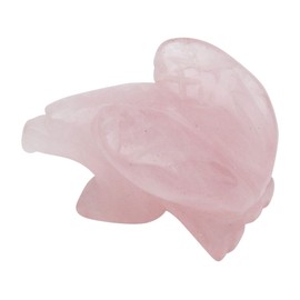 Fundamental Rockhound Products: 1" Hand Carved Eagle Rose Quartz Gemstone Crystal with Information Card and Pouch