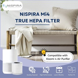 Nispira Mi4 Filter Replacement Compatible with Xiaomi 4 Compact Smart Air Purifier. 1 Pack