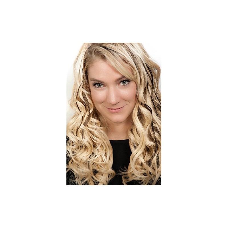 NPW Brown Clip In Hair Lights Stripey Strips, 4 Count