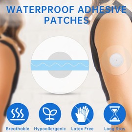 ACWOO Freestyle Libre 3 Plasters, Pack of 35 Libre Patch Sport for Freestyle Libre 3 Sensor, Skin-Friendly Waterproof Plasters for Swimming & Bath, Transparent without Glue in the Centre,