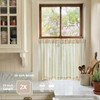 jinchan Striped Linen Kitchen Curtains 24 Inch Cafe Tier Curtains