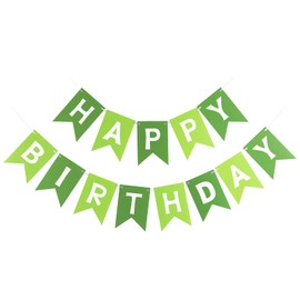 Eaezerav Green Happy Birthday Banner Greenery Birthday Banner Party Supplies Bunting for Birthday Garland Nursery Hanging Decoration