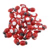 E-outstanding 100-Pack Wooden Ladybug Stickers 3D Micro Red Ladybird Flatback