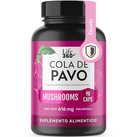 LIFE 360+ Cola de Pavo Extracto Puro | 90 cápsulas | 1232mg por porción