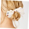 OHPHCALL 2pcs Fabric Embroidered Flower Hair Ties for Women Elastic
