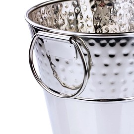 BREKX Stainless Steel Champagne Bucket, Wine Bucket/Ice Bucket with Handles for Parties and Gifts - Silver - Leak Proof