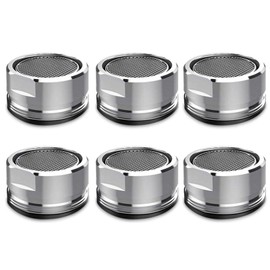6 Pcs Water Saver Spout Filter Mesh Tap Head Faucet Aerator Replacement Parts Insert Nozzle Kitchen Bathroom Shower Sink Basi 24mm Tool Regulator Flow Silver 6Pcs 24mm