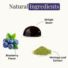 ZENITH RITUAL Shilajit Gummies with Moringa – Blueberry Flavor – 75% Fulvic Acid – Vegan, Gluten-Free, No Added Sugar – 60 Gummies