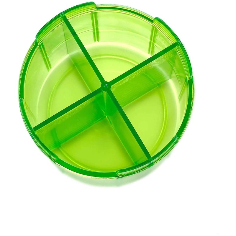 Pill Organizer Dispenser with 4 Compartments, Holder for Medication, Vitamins
