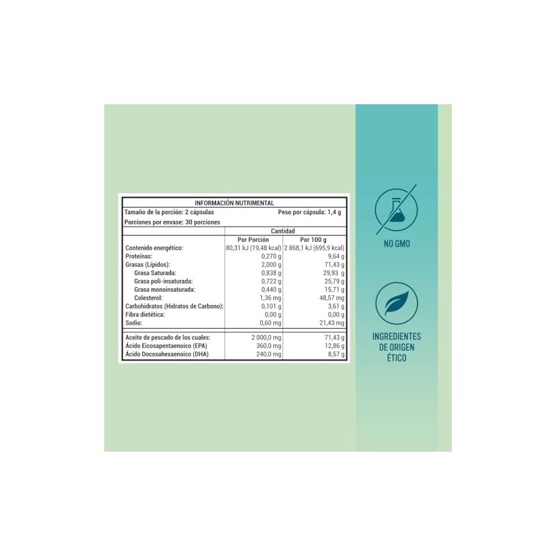 Omega 3 1000 mg | 120 Cápsulas Blandas | Aceite