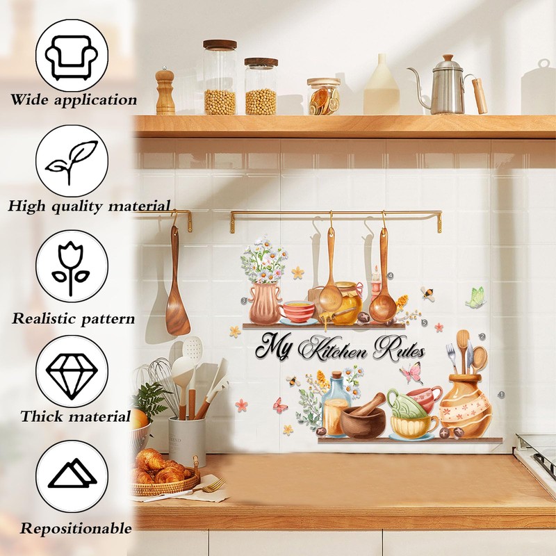 Kitchen Wall Sticker - Easy Removable Wall Stickers for Unique