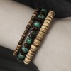 ALRNBY Mens Beaded Bracelet Wooden Bead Bracelet Set Stackable Elastic