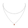 Carnelian Layered Choker in Stainless Steel