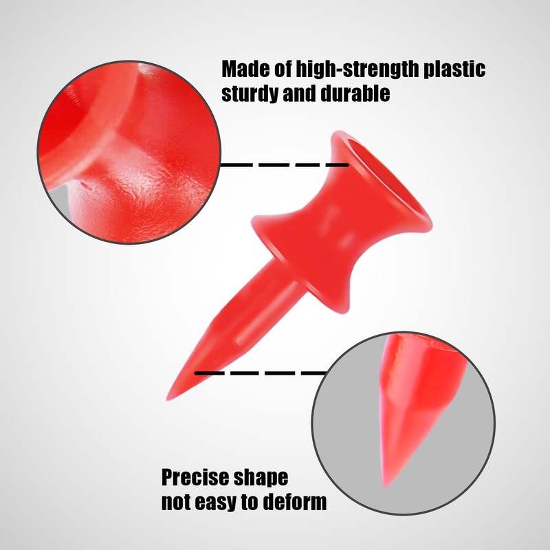 SLEEKEE 100 Golf Pins, 32mm Plastic Golf Tee Red Golf