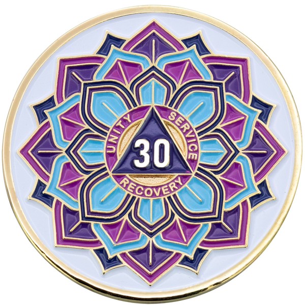 30 Year AA Coin - Sobriety Mint 'in Bloom' Lotus