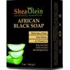 Jabón negro africano con aceite de karité, manteca de aloe y vitamina E