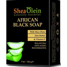 Jabón negro africano con aceite de karité, manteca de aloe y vitamina E