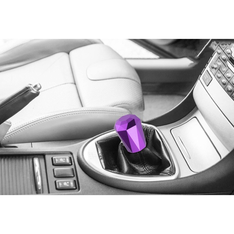 EZAUTO WRAP Universal Purple Diamond Shifter Chrome Aluminum Automatic Shift