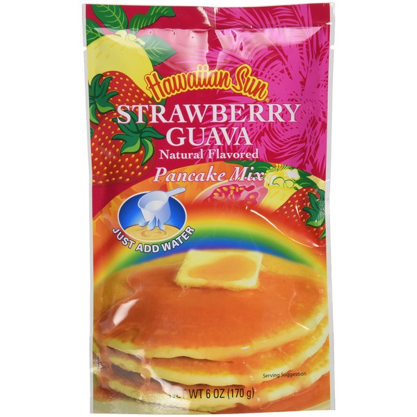 Strawberry Guava Pancake Mix, 6 Ounce Bag by Hawaiian Sun