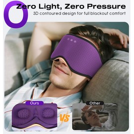 MUSICOZY Sleep Headphones with Bluetooth 5.4 Sleep Mask, Removable 3D Eye Cups for Zero Pressure Comfort, Wireless Bluetooth Eye Mask for Sleeping with Timer, Gifts for Men Women