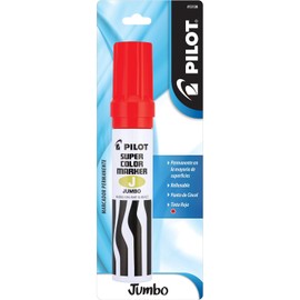Pilot Marcador Permanente Jumbo, Tinta Color Rojo, Punta Cincelada, Blíster Con Una Pieza