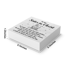Christian Sisters Gifts from Sister To My Sister In Christ Inspirational Desk Decor Wood Box Sign Bible Verse Religious Sister Gifts Friendship Gifts for Women Friends BFF Faith Graduation Birthday