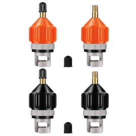 Amzlysdok 4 PCS Paddle Board Pump Adapter,High‑Pressure Inflator Nozzle,Premium Inflatable Boat SUP Pump Adapter,Paddle Board Air Pump Adapter,Fits Kayaks,SUPs,Stand Up Paddle Board(Orange & Black)