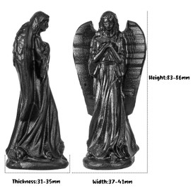 mookaitedecor Natural Fluorite Carved Crystal Guardian Praying Angel Statue Figurine Ornament Home Office Decor, Good Luck Love Peace Angel Healing Crystal Sculpture Gift Indoor Spiritual Decoration