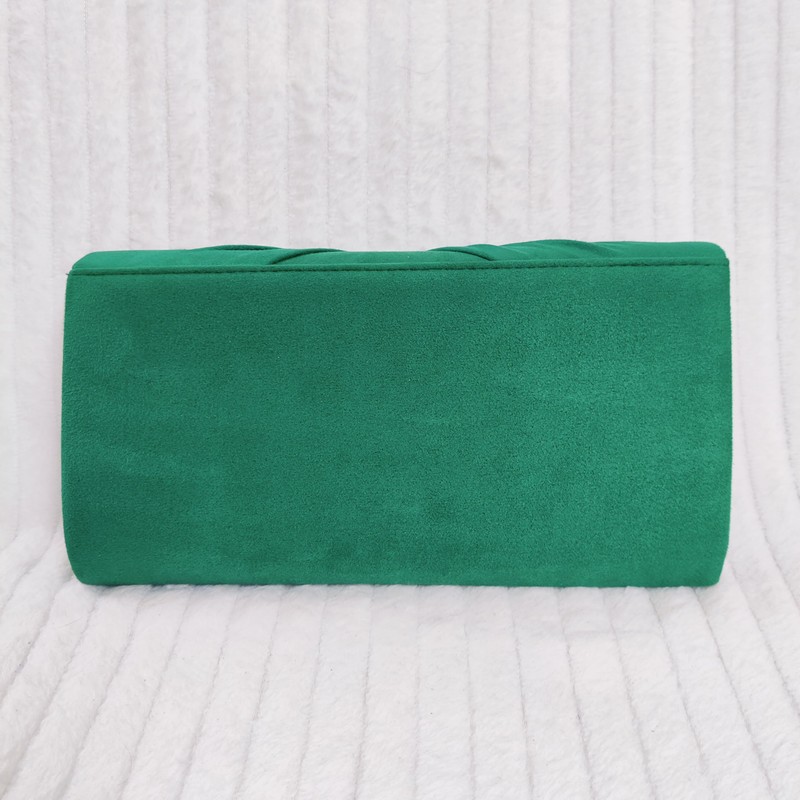 Suede Pleated Style Bridal Prom Wedding Evening Clutch Party Purse