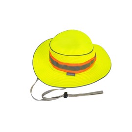 Portwest Hi-Vis Ranger Hat Glowear Visability Reflective Strip Headwear Safety Work ANSI Compliant, SM Yellow