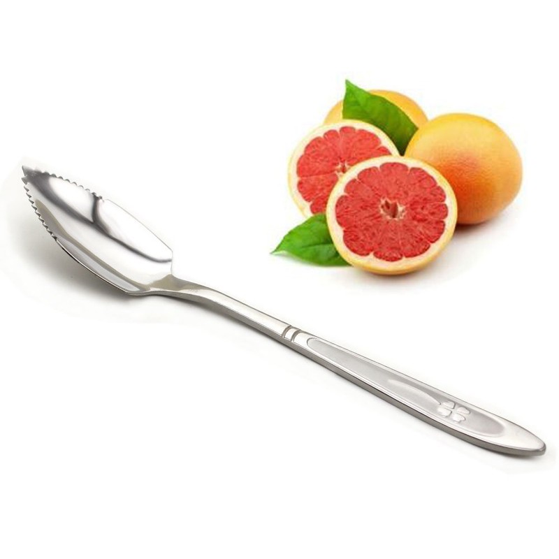 HAZOULEN Grapefruit Spoons, Stainless Steel, 6-2/5-Inch, Set of 4 (Clover)