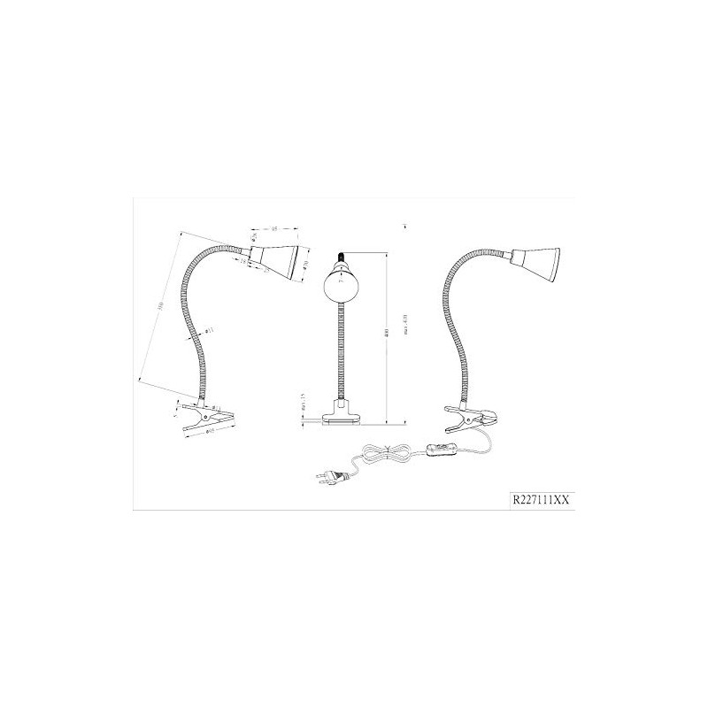 Clamp Lamp Funnel LED Black