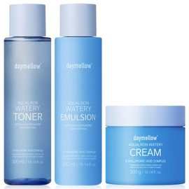 Daymellow Aqualon Watery Toner 300ml x 1 + Emulsion 300ml x 1 + Cream 300ml x 1 / 데이멜로우 아쿠알론 워터리 토너 300ml 1개 + 에멀전 300ml 1개 + 크림 300ml 1개
