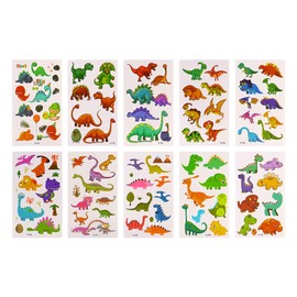 TOYANDONA 20 Sheets Dinosaur Tattoos Stickers Waterproof Cartoon Fake Temporary Tattoos for Kids Party Favors Festival Face Arm Body Art Decoration(Assorted Colorｼ