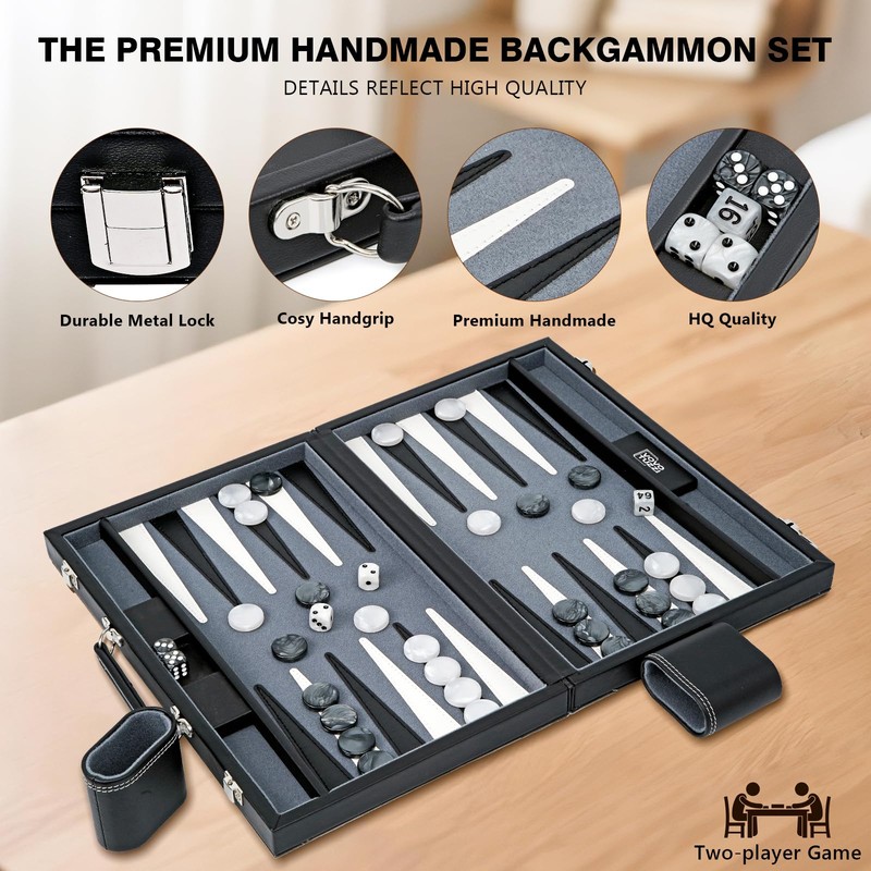 VOVOTUZZI Backgammon Sets for Adults, 15 Inches Backgammon Board Games