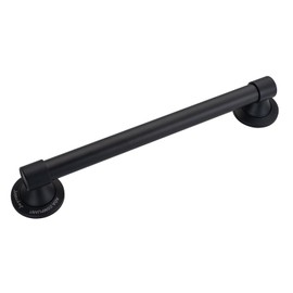 Joyrain Elderly Safety Grab Bar - ADA Certified 16/24/32 Inch Stainless Steel with Plastic Mounts, Bathroom Handrail for Seniors & Disabled (Matte Black, 16 inch)