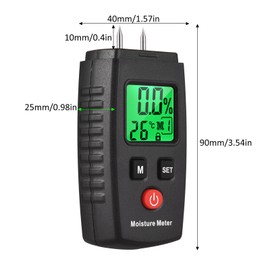 Mini Digital  Wood Moisture Meter, Moisture Reader for Firewood, Small Handheld Wood Moisture Detector, Humidity Detector for Cordwood, Furniture, Floor, Wood Humidity Measuring Device
