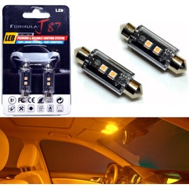 Formula-J87 LED Bulbs 3030 SMD 42mm 578 6411 212-2 211-2 – Interior Dome, Map, Door, Trunk, Cargo, Glove Box Light Replacement (Pack of 2) (Orange)