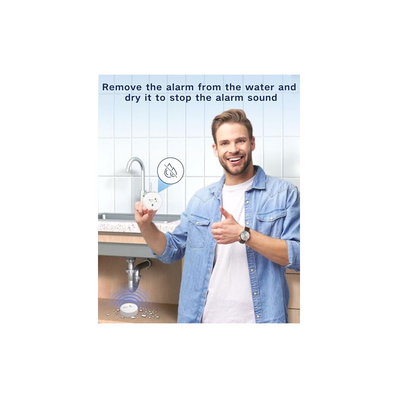 Geevon Water Leak Detectors - 100dB Alarm Sensors for Home