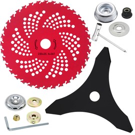 IRmm 9" x 36 Teeth Carbide Tipped Brush Cutter Blades & 10" x 3 Teeth Weed Eater Blades for Brush Cutter, Trimmer, Weed Eater