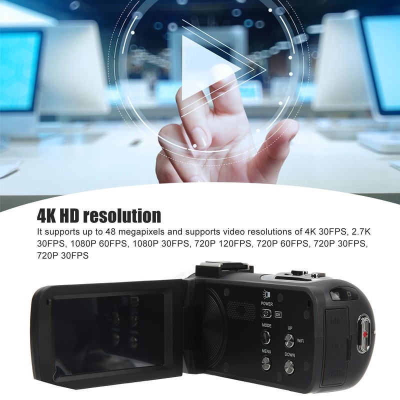 4K HD Digital Video Camera Wifi Recording Camcorder Handheld DV