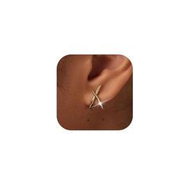 JUNVirtuous Gold Earrings for Women Trendy, 14K Plated Gold Stud for Women Dainty Minimalist Earrings Lightweight Simple Unique Cute Stud Earrings Hypoallergenic Jewelry