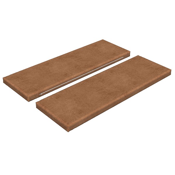 Ambesonne Faux Suede Bench Cushion Set of 2, Digitally Printed Weathered Texture, Standard Size Foam Pad with Decorative Fabric Cover for Kitchen Bedroom & Outdoors, Almond Brown, 45" x 15" x 2"