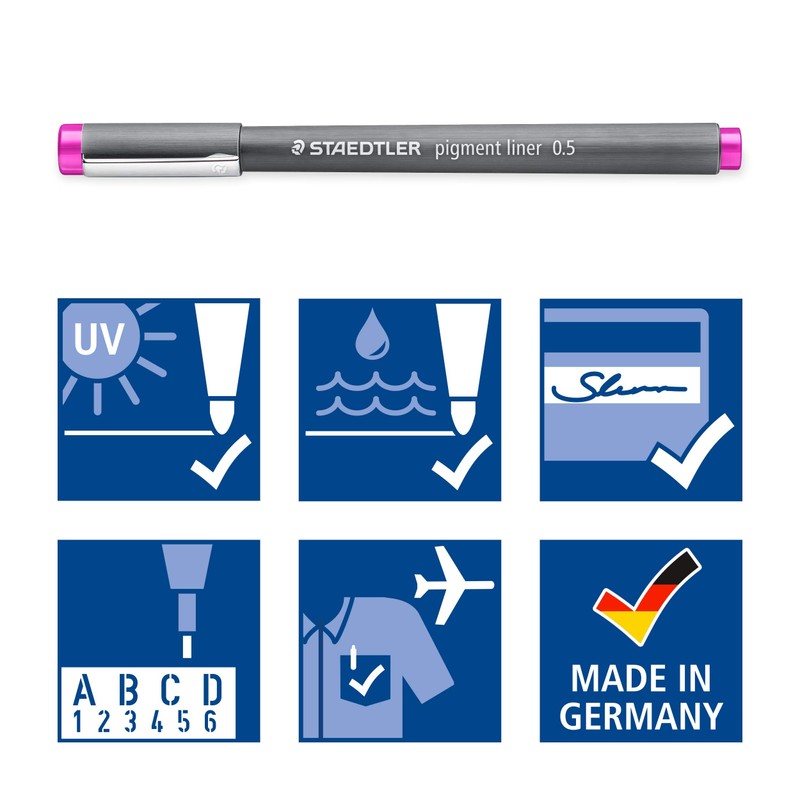 STAEDTLER 308 05-61 Fineliner Pigment Liner (0.5 mm Line Width,