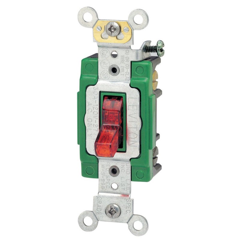 Leviton 30 Amp, 120 Volt, Toggle Pilot Light, Illuminated On,
